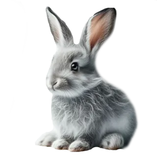 🌍 bunny, rabbit, animal, cute, grey, fluffy telegram sticker