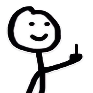 🖕 middle finger, offensive, stick figure, rude, gesture telegram sticker