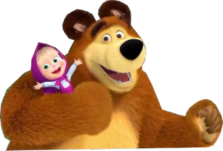 😀 Masha and the Bear 만화, 곰, 소녀, 우정, 애니메이션, 어린이 telegram sticker