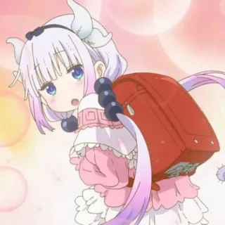 🦋 Kanna Kamui Miss Kobayashi's Dragon Maid Аниме, Дракон, Школьница, Канна Камуи, Милый, Каваий telegram sticker