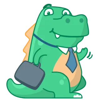 📝 cartoon, dinosaur, business, animal, office, clipart telegram sticker
