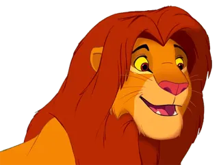 😃 Simba The Lion King lion, disney, cartoon, animal, king whatsapp sticker