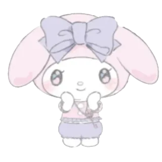 🌸 My Melody 마이멜로디, 산리오, 귀여운, 카와이, 만화 캐릭터, 분홍색, 리본, 토끼 whatsapp sticker