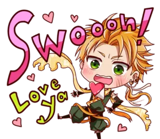 😍 Swoooh! Love Ya Chibi, Anime, Amore, Cuori, Carino, Cartoni animati telegram sticker