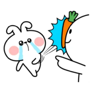 😭 cartoon, rabbit, carrot, cute, crying telegram sticker