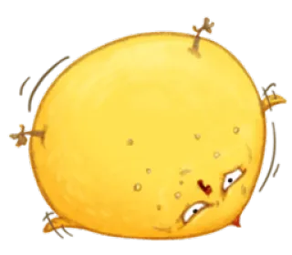 🐤 Cartoon, Gelb, Blob, Lustig, Augen, Figur, Aufkleber telegram sticker