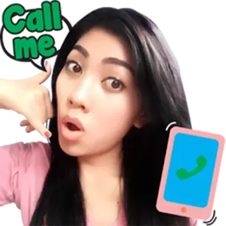 💋 Call me Anruf, Telefon, Geste, Frau, Kommunikation telegram sticker