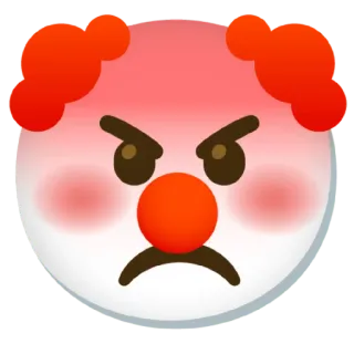😠 clown, angry, emoji, mad, upset, annoyed telegram sticker