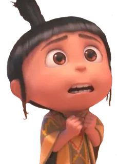 😩 Agnes Despicable Me agnes, moi moche et méchant, dessin animé, animation, effrayé, nerveux telegram sticker