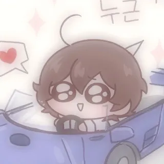 🧸 누구 lucu, anime, mobil, mengemudi telegram sticker