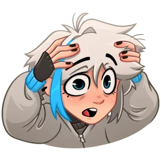 😱 anime, cartoon, worried, fear, shock, surprise telegram sticker