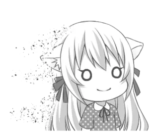😞 Anime, Manga, Cartoon, Katzenohren, Kawaii telegram sticker