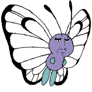 🌚 butterfly, pokemon, butterfree, funny, meme, cartoon telegram sticker