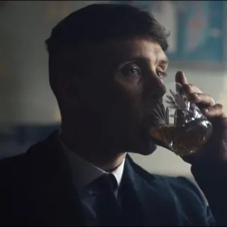 🗿 Thomas Shelby Peaky Blinders man, drinking, alcohol, peaky blinders, cillian murphy telegram sticker