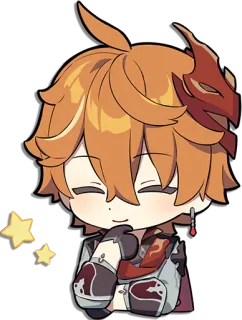 🤔 Tartaglia Genshin Impact tartaglia, genshin, chibi, anime, game, smiling whatsapp sticker