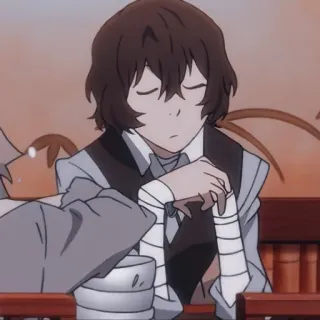 📜 Osamu Dazai Bungo Stray Dogs Anime, Charakter, Dazai, Bungo Stray Dogs telegram sticker