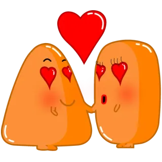 😍 tình yêu, trái tim, hoạt hình, dễ thương telegram sticker