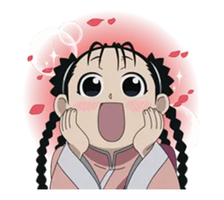 😃 Anime, Mädchen, aufgeregt, Cartoon telegram sticker