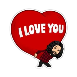 😍 I LOVE YOU tình yêu, trái tim, tin nhắn, tình bạn, tình cảm, lời chào, bitmoji telegram sticker