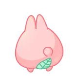 🤩 konijn, cartoon, geschrokken, kawaii, schattig, roze, dier, konijntje telegram sticker