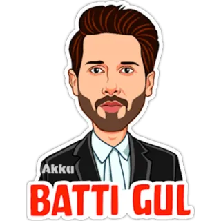 🙂 BATTI GUL dibujos animados, pegatina, bollywood, retrato telegram sticker