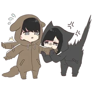 🌟 จิบิ, อนิเมะ, การ์ตูน, คาวาอิ, น่ารัก, คู่รัก telegram sticker