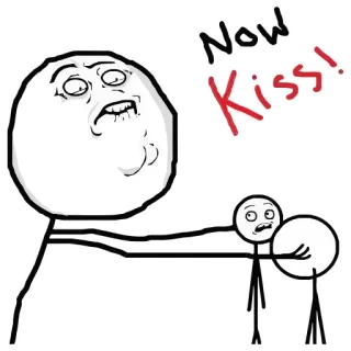 😍 Now Kiss! 밈, 지금 키스, 웃긴, 만화 telegram sticker