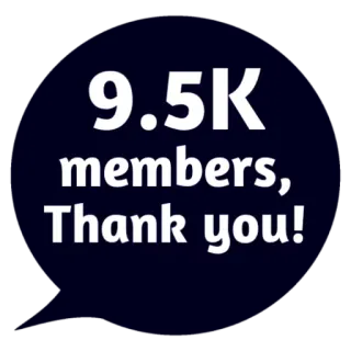 ❤ 9.5K members, Thank you! Mitglieder, Danke, Feier, Community, Erfolg whatsapp sticker