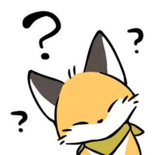 ❓ キツネ, 質問, 混乱, 動物, ステッカー, 可愛い whatsapp sticker