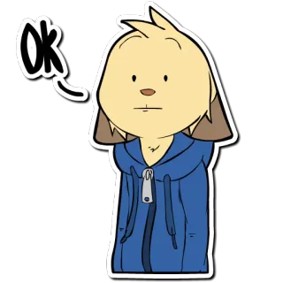 😐 ok 好的, 同意, 批准, 狗, 动物 telegram sticker