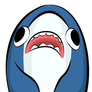 😫 tiburón, dibujo animado, animal, pez, mar, océano telegram sticker