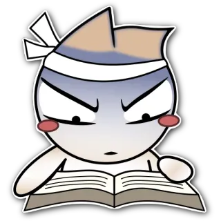 📔 aufkleber, cartoon, figur, lesen, buch, illustration whatsapp sticker