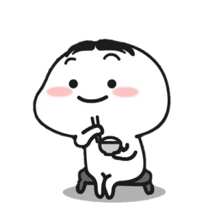 🍼 การ์ตูน, อาหาร, ตะเกียบ, ชาม, นั่ง, น่ารัก telegram sticker