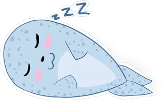 😴 ZZZ kỳ lân biển, ngủ, dễ thương, động vật, zzz, hoạt hình telegram sticker