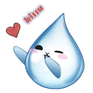 😘 kissu imut, kawaii, air, tetes, ciuman, hati telegram sticker