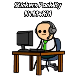 ✅ Stickers Pack By N1M4KM autocollant, ordinateur, cyanide and happiness, dessin animé, bureau, travail, bureau whatsapp sticker