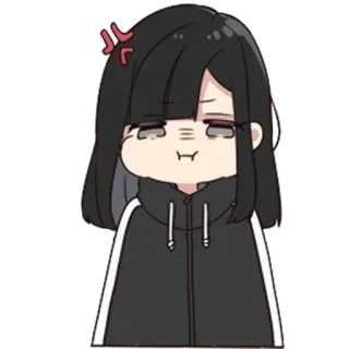 😤 anime, cartoon, girl, angry, cute, chibi telegram sticker