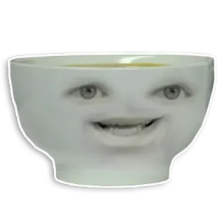 😺 ciotola, tazza, faccia, divertente, meme telegram sticker