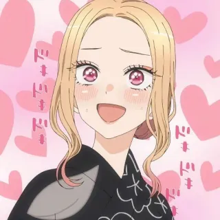 🥰 Marin Kitagawa My Dress-Up Darling ドキドキ Animé, Mignon, Rougir, Joyeux, Kawaii telegram sticker