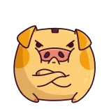 😠 pig, angry, cartoon, animal, cute telegram sticker