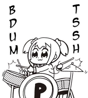 😛 Popuko Pop Team Epic BDUM
TSSH pop team epic, popuko, drums, music, manga, anime telegram sticker