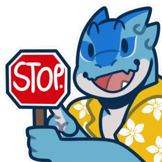 🛑 STOP. Stoppschild, Cartoon, Tier, Aufkleber whatsapp sticker