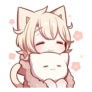 🌟 Anime, Kawaii, Kucing, Lucu, Chibi, Kartun, Stiker, Ilustrasi telegram sticker
