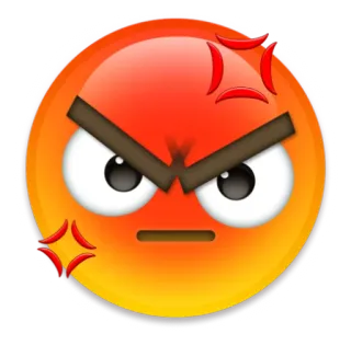 😡 emoji, angry, annoyed, mad, red, face, expression telegram sticker