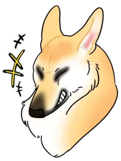 😁 anjing, binatang, kartun, lucu, senang, imut telegram sticker
