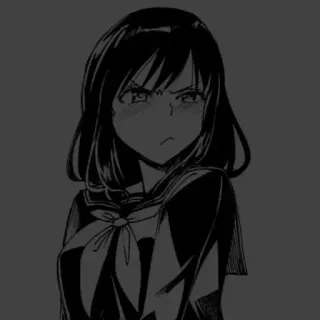 🖇 anime, girl, angry, school uniform, manga telegram sticker