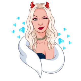 Девочка демон блонди telegram stickers