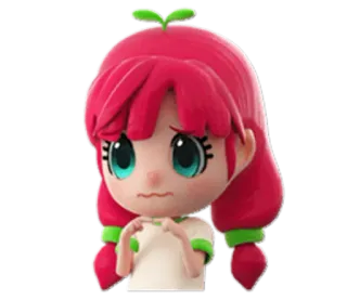 😥 Cartoon, Mignon, Fille, Animé, Personnage, Sticker whatsapp sticker