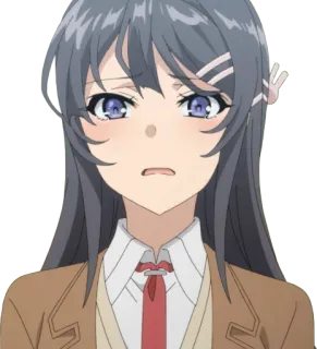 😭 Mai Sakurajima Rascal Does Not Dream of Bunny Girl Senpai Anime, Mädchen, Süß, Schuluniform, Sakurajima, Bunny Girl Senpai telegram sticker
