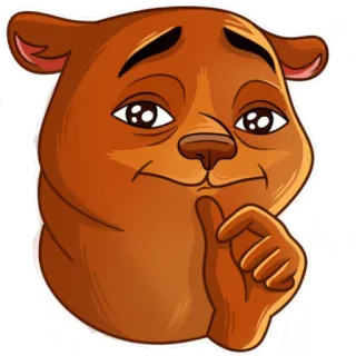 😏 bear, animal, cartoon, cute, sticker, emoji telegram sticker